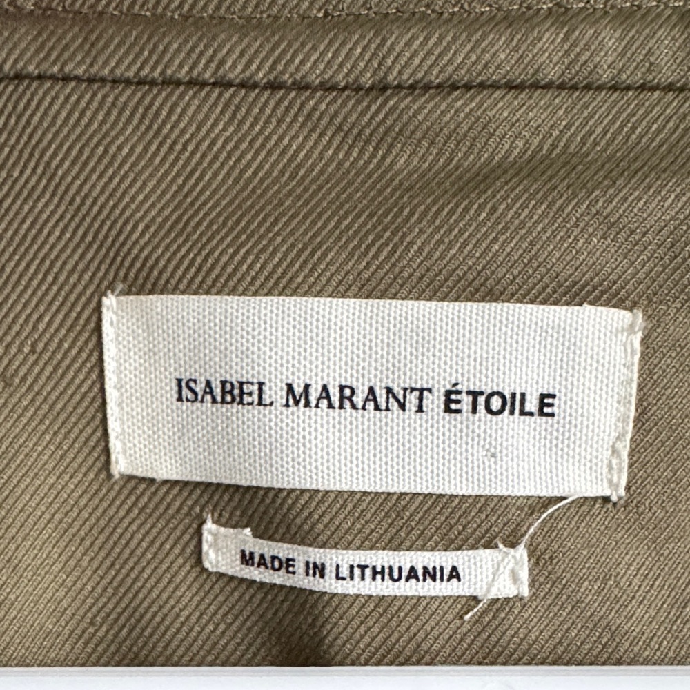 Isabel Marant Olive Belted Trench Coat Sz 44 - Picture 2 of 9